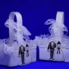 Bride and groom organza bags